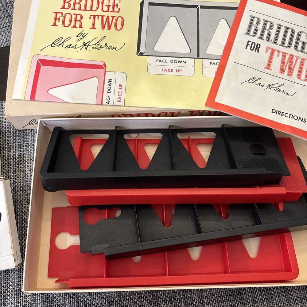 VTG Chas H. Goren Bridge For Two Milton Bradley Card Game Complete FINE Ed. 1964 - Picture 9 of 16
